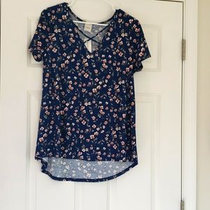 Kaileigh Large Short Sleeved Blouse Blue